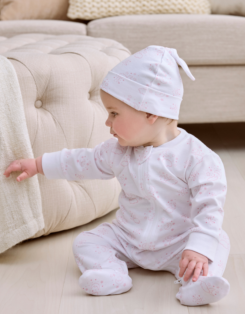 Kissy Kissy Cheerful Good Night Pink Footie w/Zip