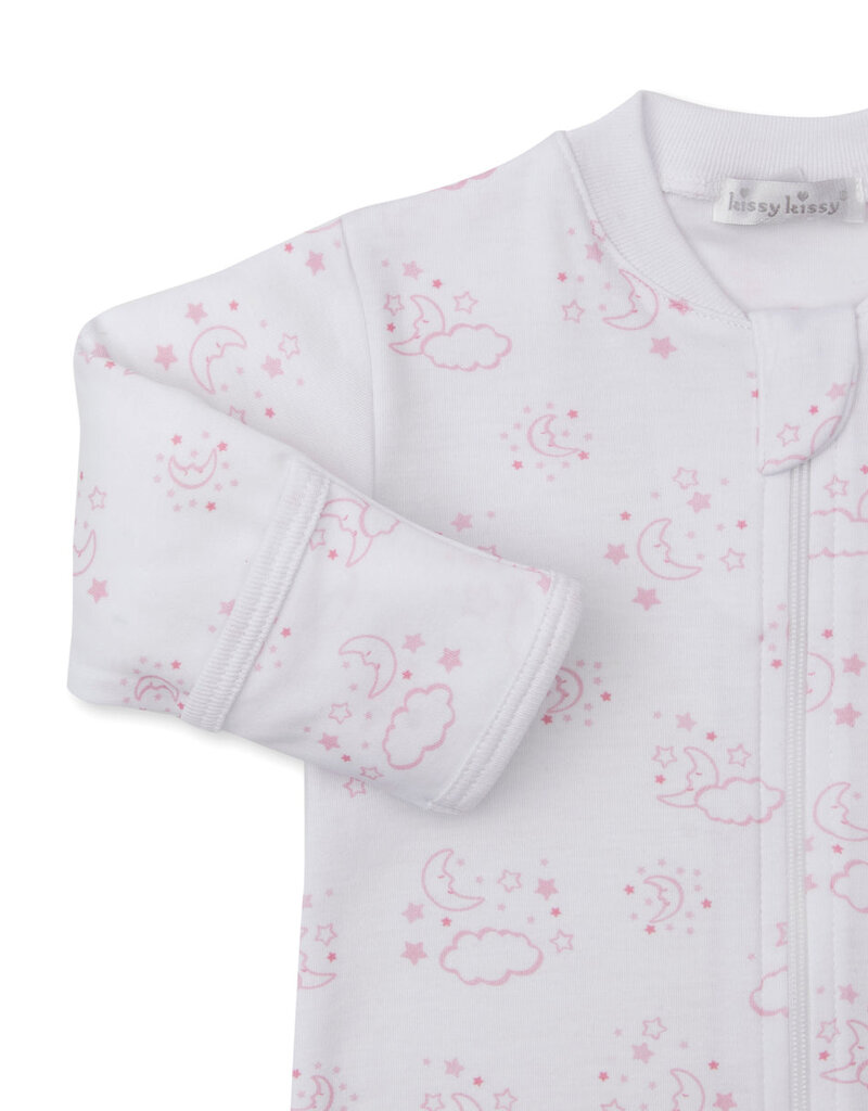 Kissy Kissy Cheerful Good Night Pink Footie w/Zip