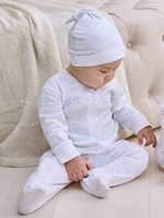 Kissy Kissy Cheerful Good Night Footie w/Zip Lt Blue
