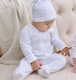 Kissy Kissy Cheerful Good Night Footie w/Zip Lt Blue