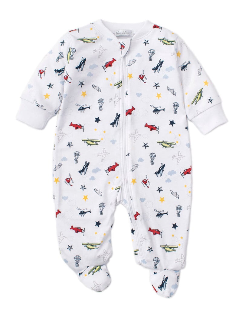 Kissy Kissy Aviators Print Footie w/Zip