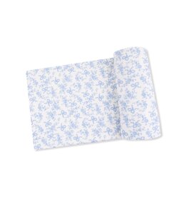 Angel Dear Romi Floral Swaddle Blanket White/Blue Blizzard 45x45