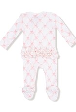 Angel Dear Ribbon Bow Trellis 2 Way Ruffle Zipper Footie