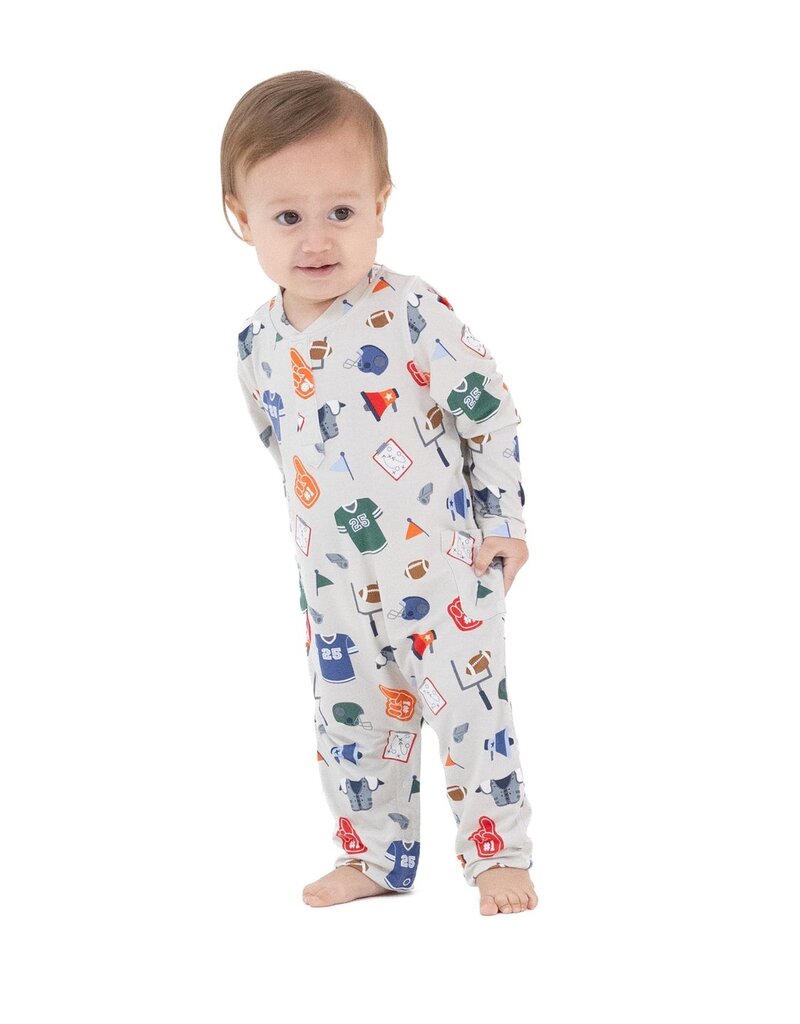 Angel Dear Game Day Grey Uni Romper