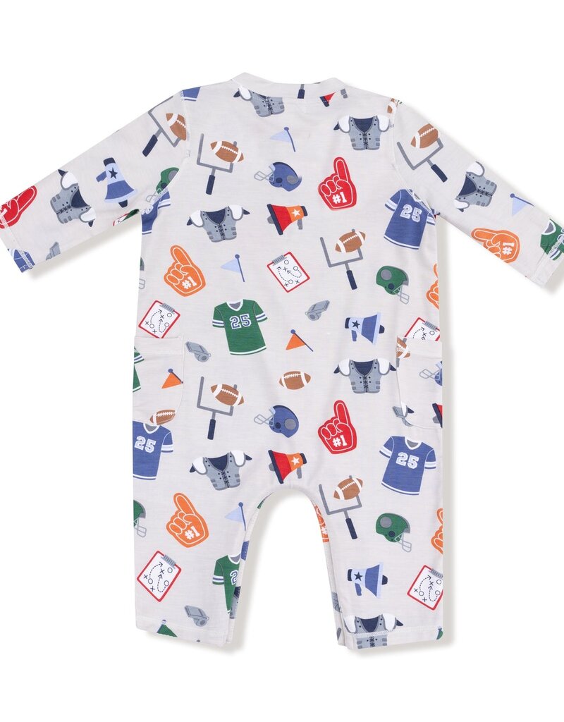 Angel Dear Game Day Grey Uni Romper