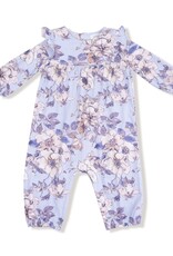 Angel Dear Woodrose Peri Ruffle Sleeve Romper Artic Ice