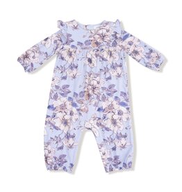 Angel Dear Woodrose Peri Ruffle Sleeve Romper Artic Ice