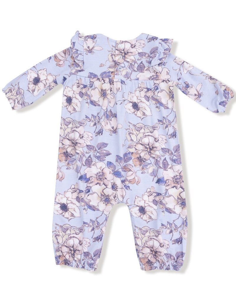 Angel Dear Woodrose Peri Ruffle Sleeve Romper Artic Ice