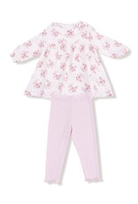 Angel Dear Belle Rosette Dot L/S Petal Collar Dress Legging