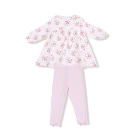 Angel Dear Belle Rosette Dot L/S Petal Collar Dress Legging