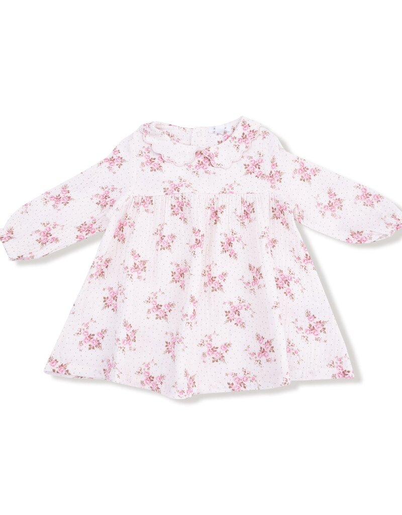 Angel Dear Belle Rosette Dot L/S Petal Collar Dress Legging