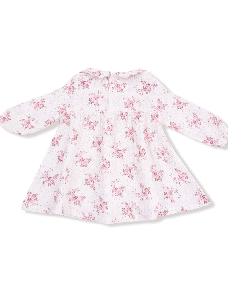 Angel Dear Belle Rosette Dot L/S Petal Collar Dress Legging