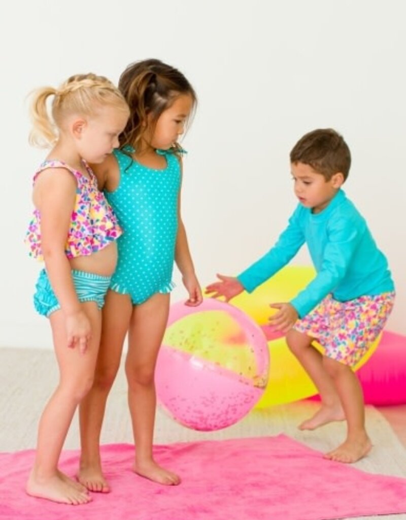 RuffleButts Flounce Bikini Vibrant Neon