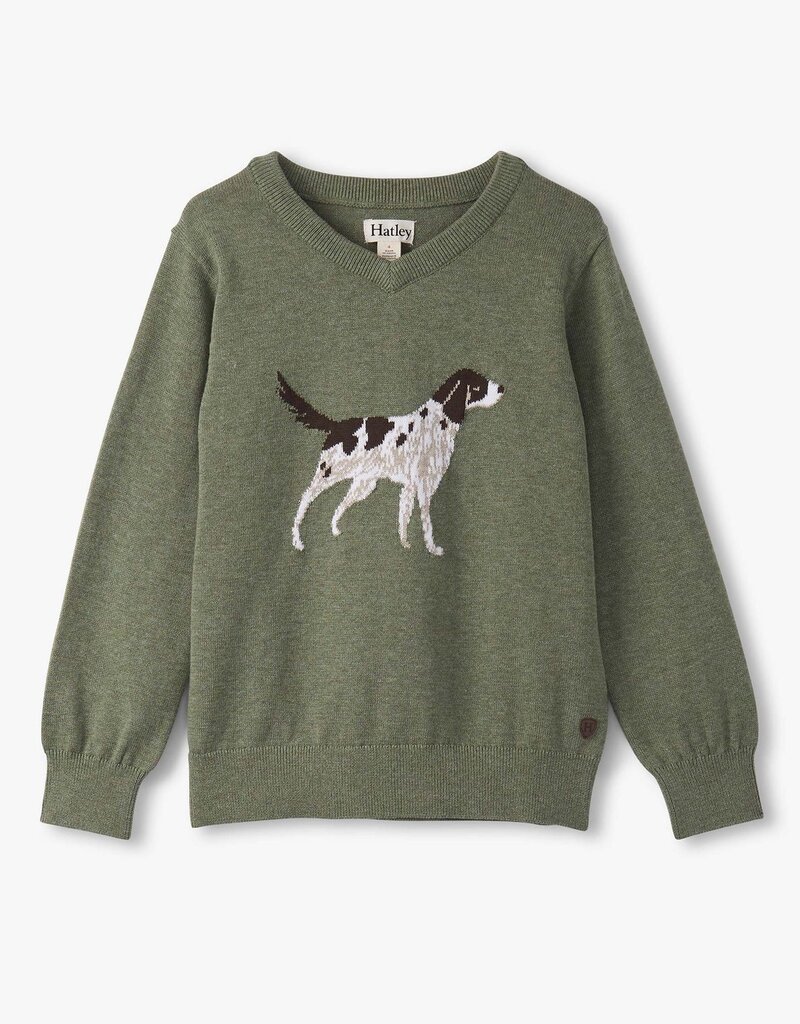 Hatley Kids hunting dog v-neck sweater