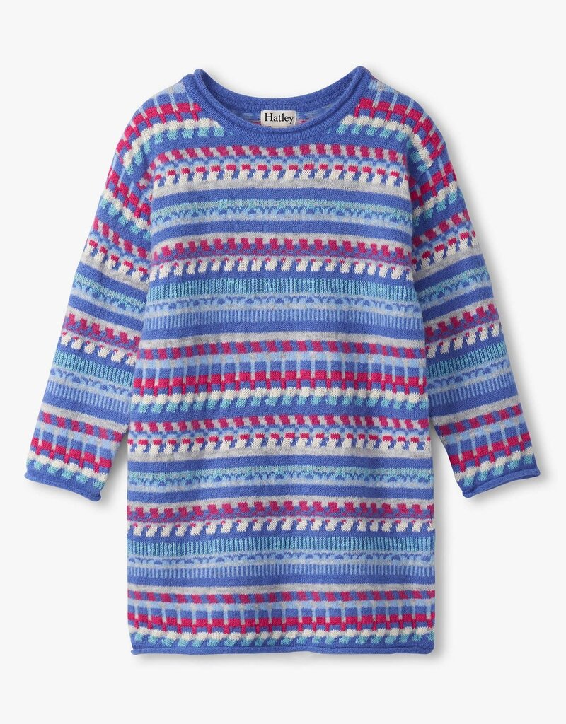 Hatley Kids blueberry stripe sweater dress