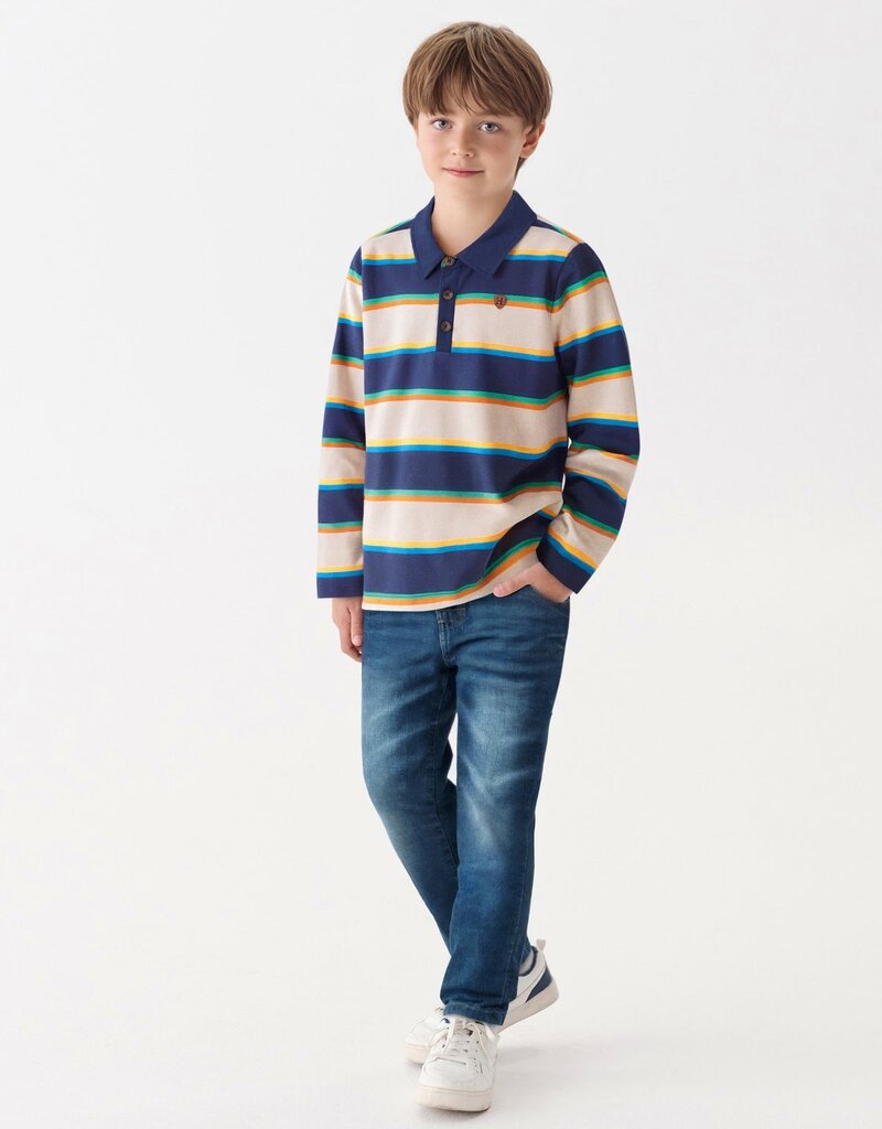 Hatley Kids varsity stripes rugby shirt