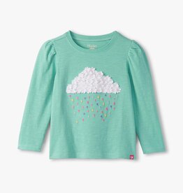 Hatley Kids aqua haze puff sleeve tee