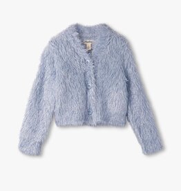 Hatley Kids glitter heart blue metallic cardigan