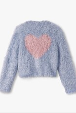 Hatley Kids glitter heart blue metallic cardigan