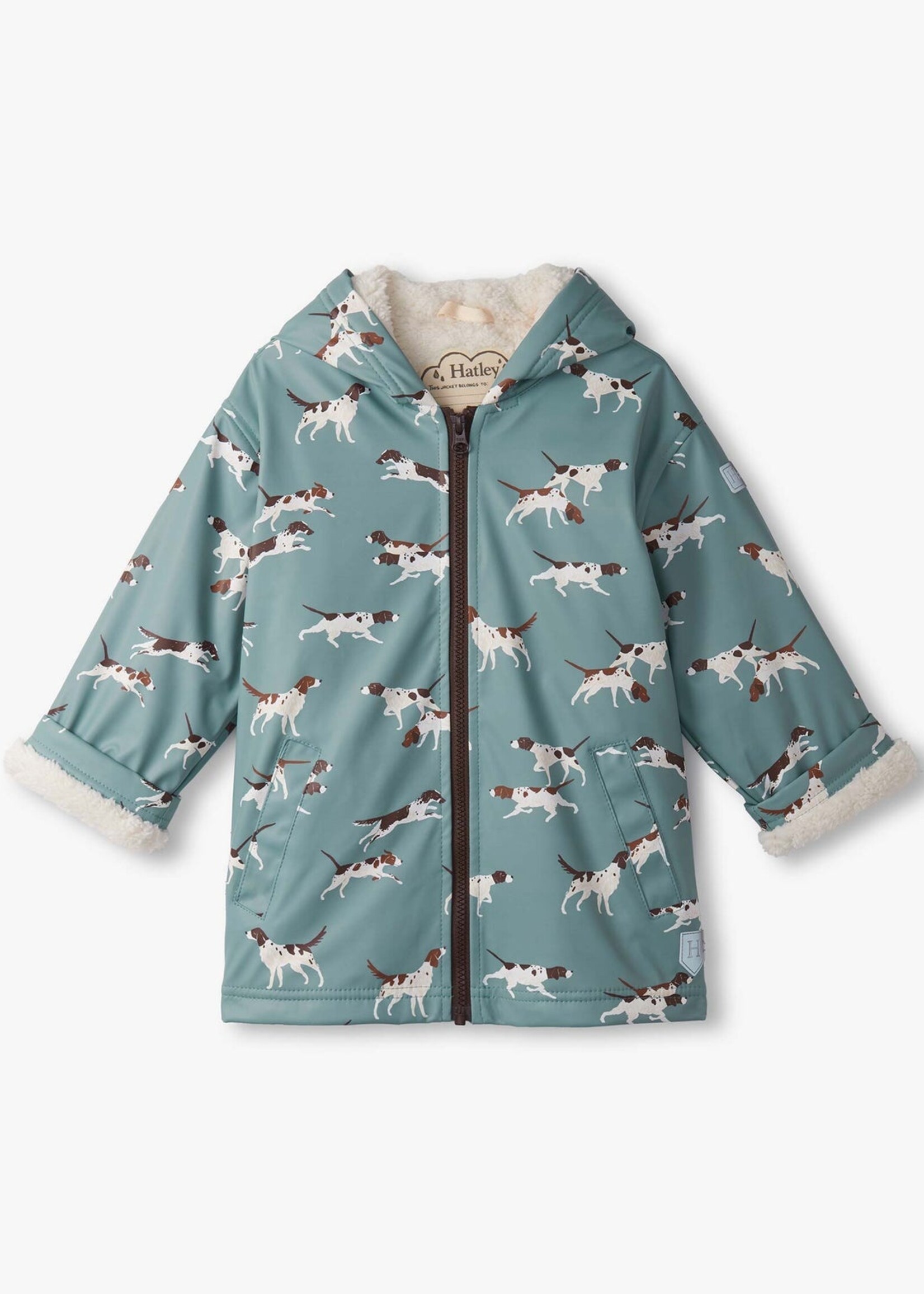 Hatley Kids on the hunt sherpa lined rain jacket