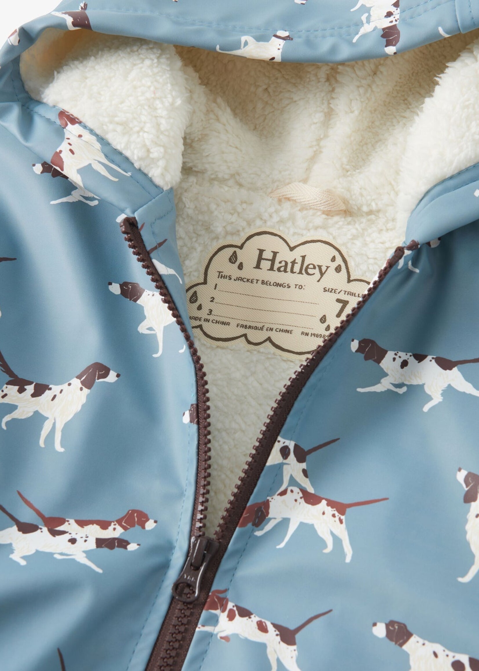 Hatley Kids on the hunt sherpa lined rain jacket