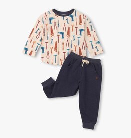 Hatley Kids handy man graphic tee and jogger set