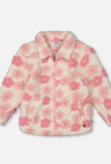 Deux par Deux Sherpa Overshirt Off-White And Pink