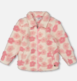 Deux par Deux Sherpa Overshirt Off-White And Pink