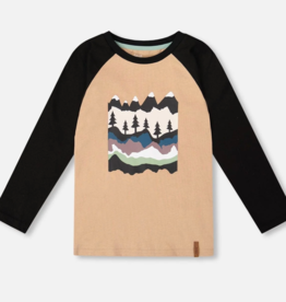 Deux par Deux Long Raglan Sleeve Jersey Tee Mountain