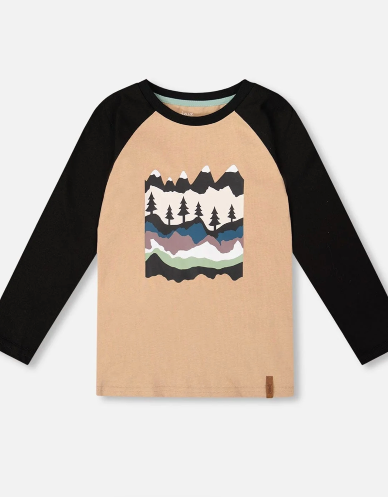 Deux par Deux Long Raglan Sleeve Jersey Tee Mountain