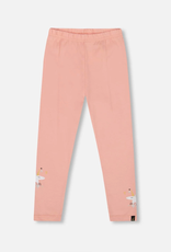 Deux par Deux Organic Cotton Leggings Dusty Pink w/Unicorn Print