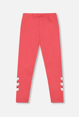 Deux par Deux Organic Cotton Leggings Red w/Apples