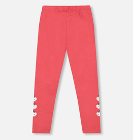 Deux par Deux Organic Cotton Leggings Red w/Apples