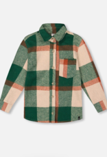 Deux par Deux L/S Yarn Dyed Plaid Shirt Green Orange