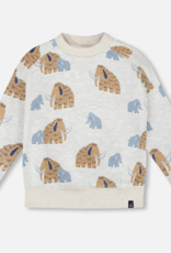 Deux par Deux L/S Crew Neck Sweatshirt Mammoth Print