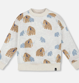 Deux par Deux L/S Crew Neck Sweatshirt Mammoth Print