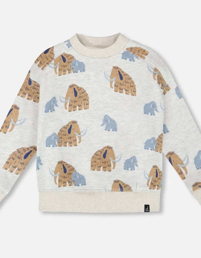 Deux par Deux L/S Crew Neck Sweatshirt Mammoth Print