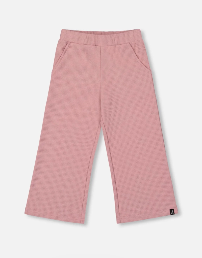 Deux par Deux Waffle Flare Leg Pants Dusty Pink