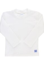 RuffleButts Long Sleeve Rash Guard White