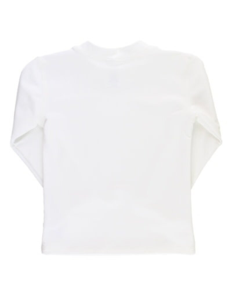 RuffleButts Long Sleeve Rash Guard White