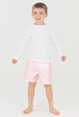 RuffleButts Long Sleeve Rash Guard White
