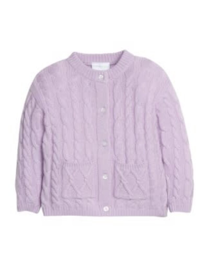 Little English Classic Cashmere Blend Cardigan Lavender