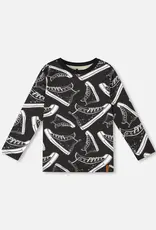 Deux par Deux Black Tee w/High Top Print