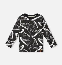 Deux par Deux SALE Black Tee w/High Top Print