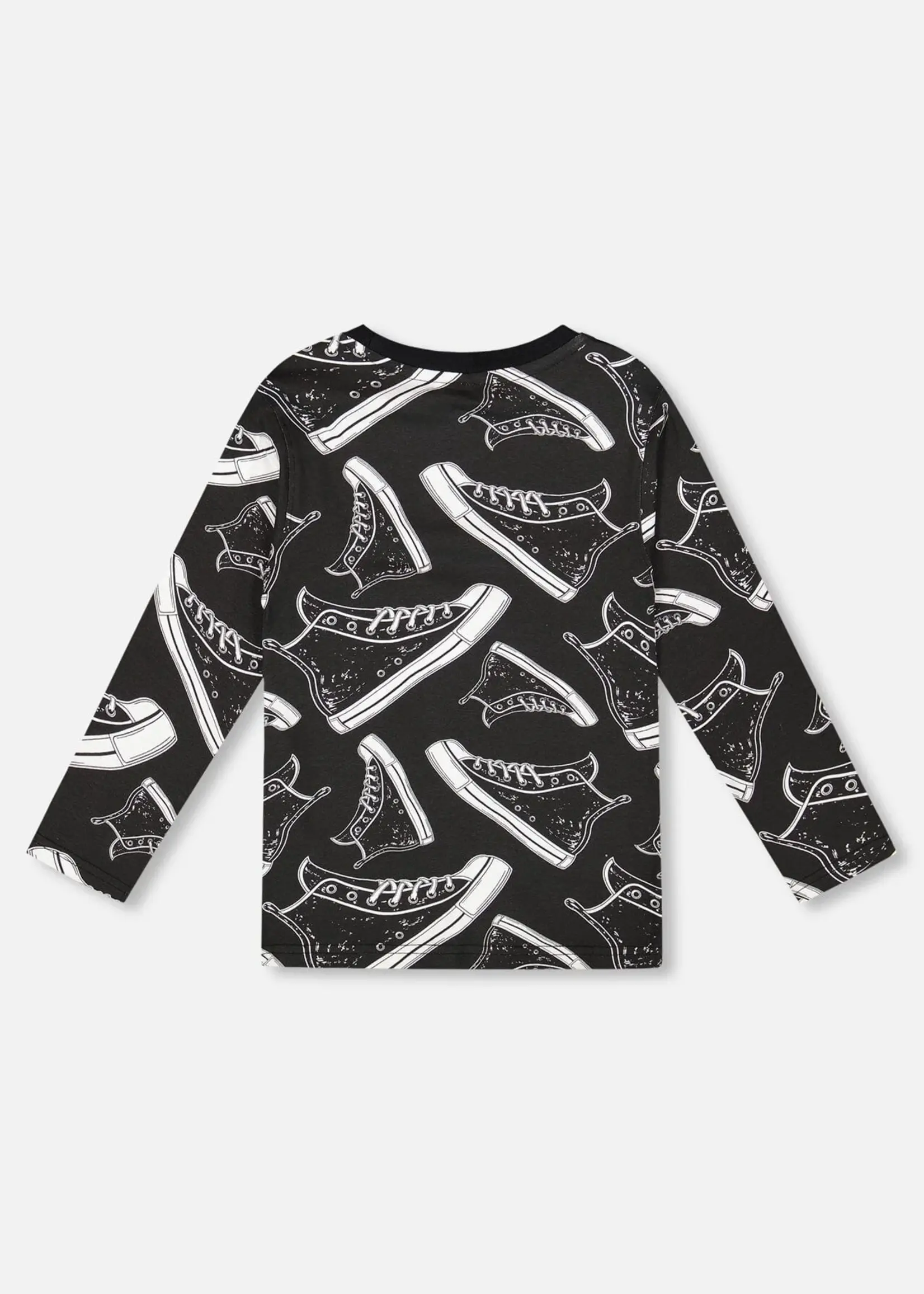 Deux par Deux Black Tee w/High Top Print