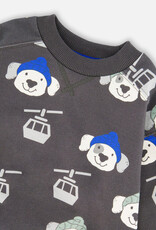 Deux par Deux Charcoal Sweatshirt w/Dog Print