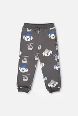 Deux par Deux Charcoal Sweatpants w/Dog Print