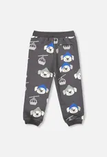 Deux par Deux Charcoal Sweatpants w/Dog Print