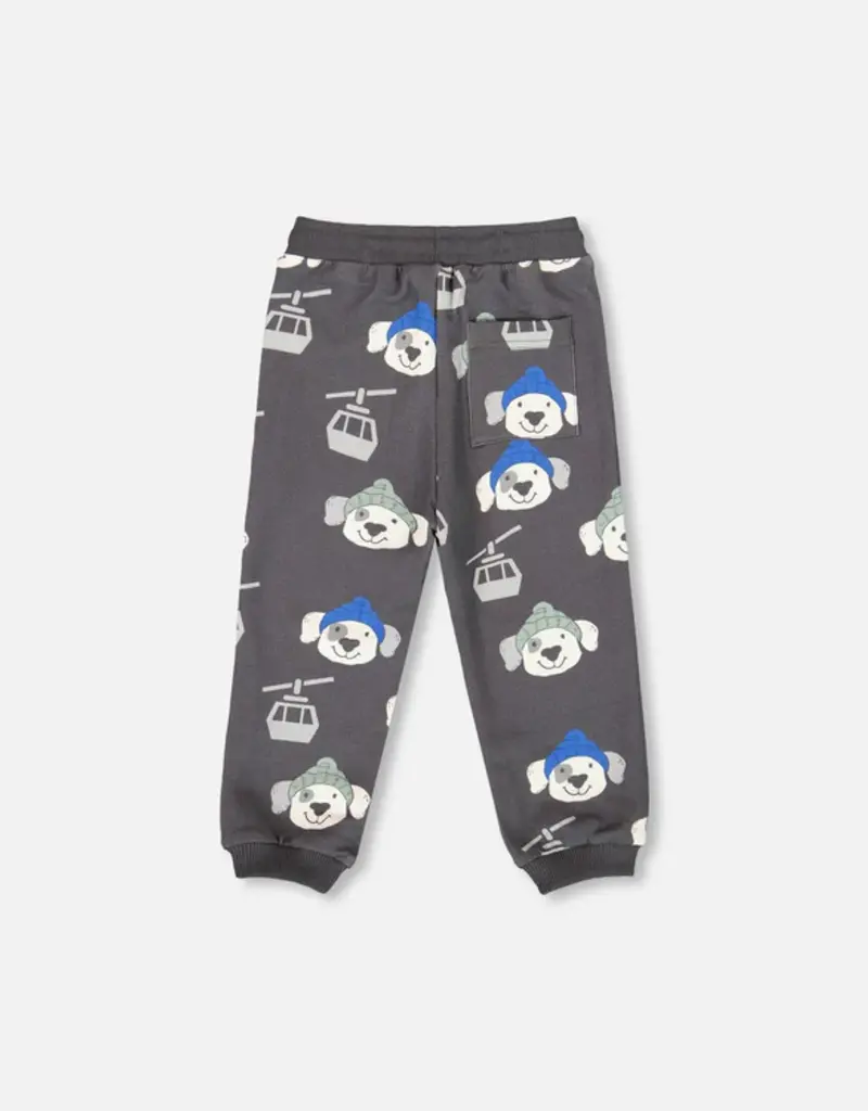 Deux par Deux Charcoal Sweatpants w/Dog Print