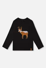 Deux par Deux L/S Tee w/ Deer Applique